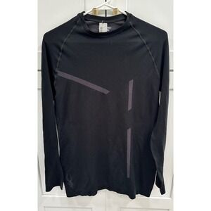 NWT Spyder Mens L/XL Long‎ Sleeve Base Layer Top Athletic Shirt Black
